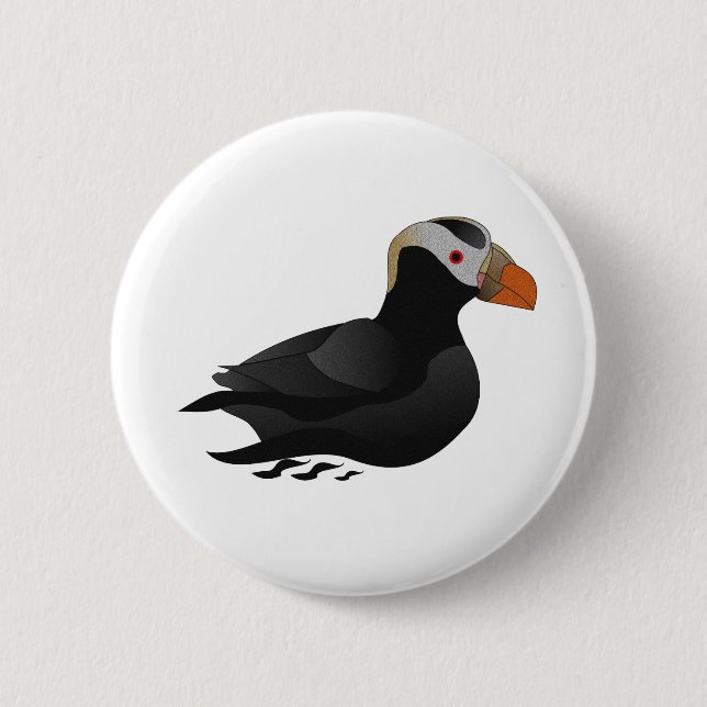 Schön gezauberter Puffsack Cartoon Schwimmen Button (Vorderseite)