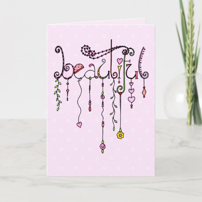 Schön! Happy Birthday Dangle Karte (Vorderseite)