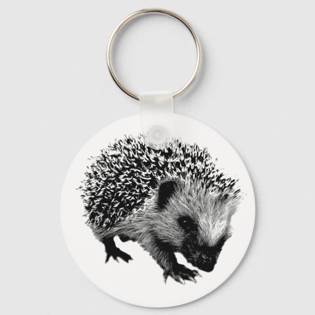 Schön Igel. Digitale Gravierung von Wildlife Schlüsselanhänger (Vorderseite)