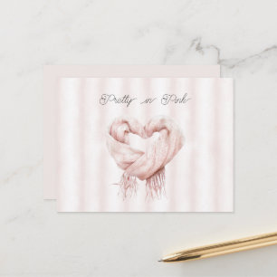 Schön in Rosa Herzschal Postkarte
