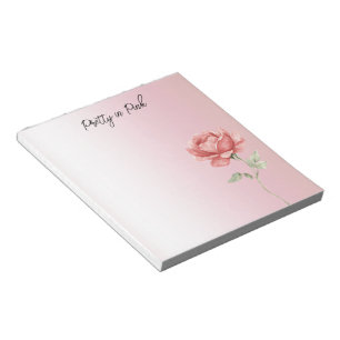Schön in Rosa rote Rose Notizblock
