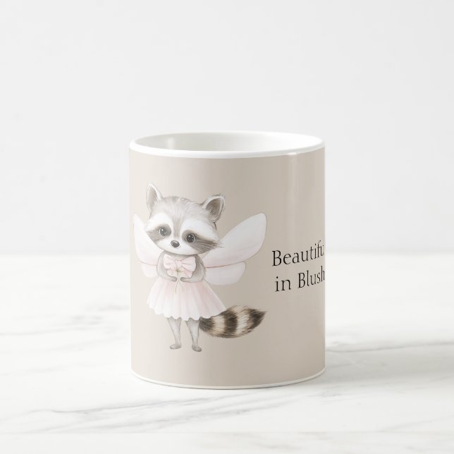 Schön in Rosé Waschbär Kaffeetasse (Mittel)