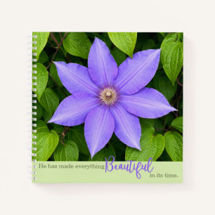 Schön in seiner Zeit   Lila Clematis Notizbuch