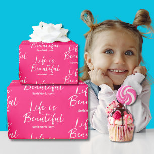 Schön ist das Leben Blog Marken-Website Rosa Geschenkpapier