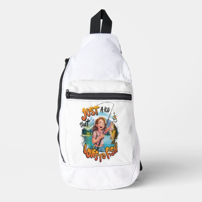 Schön: Junge Mädchen mit Fisch und Fischen Crossbody Bag (Vorderseite)