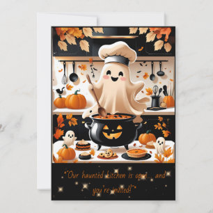 Schön - Kawaii Ghost Cooking Party Invit Einladung