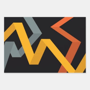 Schön, lebendig, modern, urbane grafische Wege Geschenkpapier Set