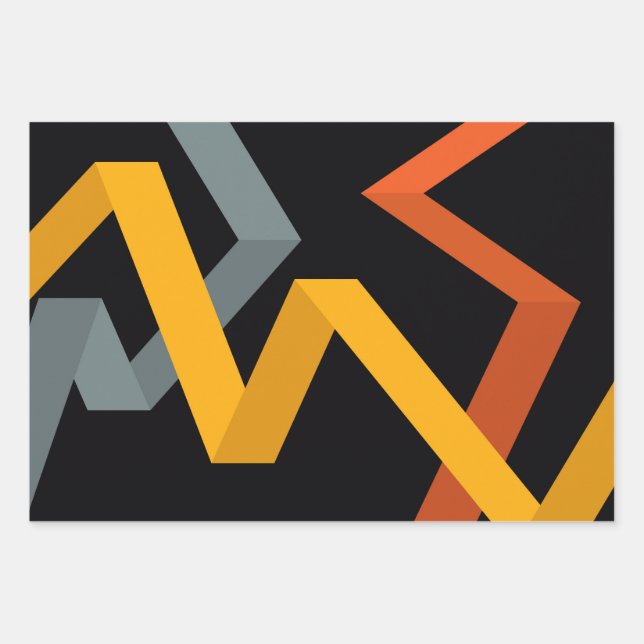 Schön, lebendig, modern, urbane grafische Wege Geschenkpapier Set (Vorderseite)