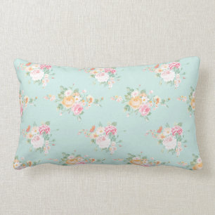 schön, Minze, Shabby Chic, Country chic, blumenre Lendenkissen