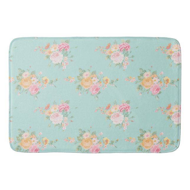 schön, Minze, Shabby Chic, Country chic, blumenrei Badematte (Vorderseite)