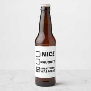SCHÖN NAUGHTY WURDE EIN VERSUCH GEMACHT BIERFLASCHENETIKETT
