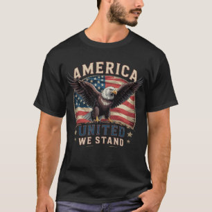 Schön Patriotisch Vereint Stehen Wir Rustikal USA T-Shirt