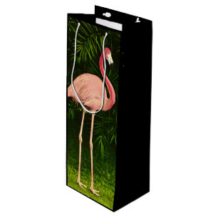 Schön Rosa Flamingo Geschenktüte Für Weinflaschen