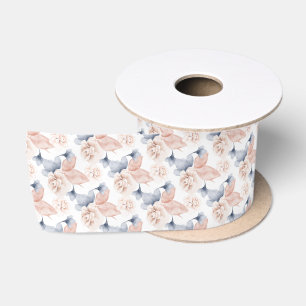 Schön rötlich pink grau weiß romantische floral satinband
