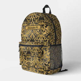 Schön schwarze und goldene Scheiben Bedruckter Rucksack