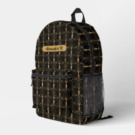 Schön schwarze und goldene Scheiben Bedruckter Rucksack