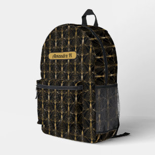 Schön schwarze und goldene Scheiben Bedruckter Rucksack