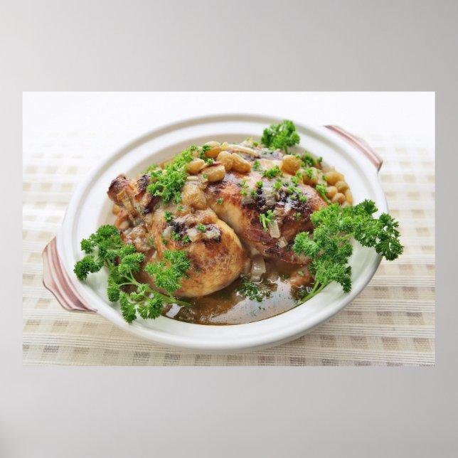 Schön servierte Hühnersuppe Poster (Vorne)