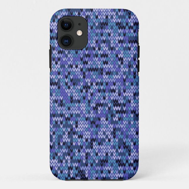 Schön , Strickmuster , gestrickt , blau und Case-Mate iPhone Hülle (Rückseite)