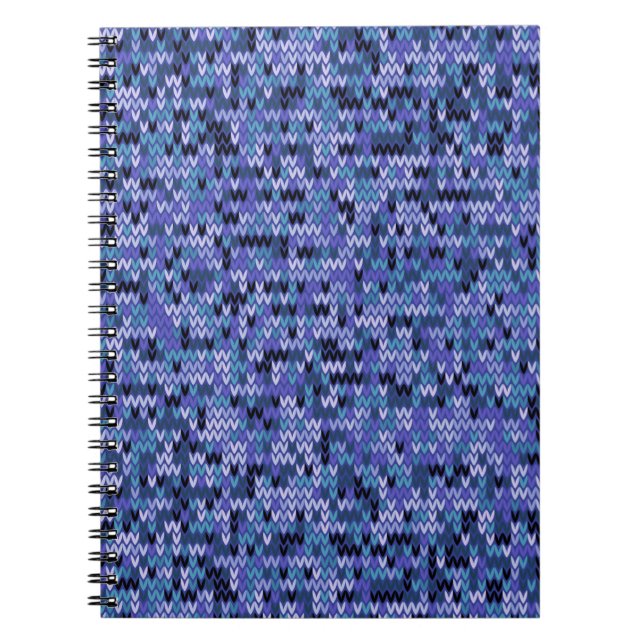 Schön , Strickmuster , gestrickt , blau und Notizblock (Vorderseite)