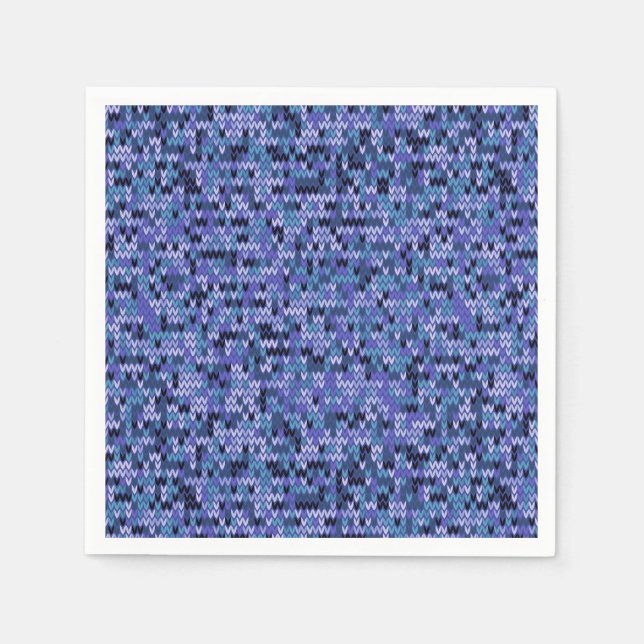 Schön , Strickmuster , gestrickt , blau und Serviette (Vorderseite)