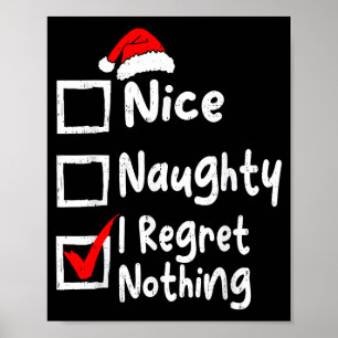 Schön Unartig Ich Bereue Nichts Lustige Weihnachts Poster