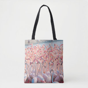 Schön und wild - Flamingosflocken, größer, rosa,d Tasche