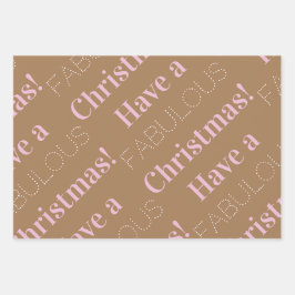 Schön Weihnachten | Braunrosa Beige Geschenkpapier Set
