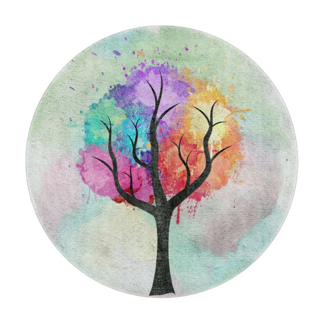 Schön wirkende Pastellfarben Abstraktes Ölgemälde Schneidebrett (Vorderseite)