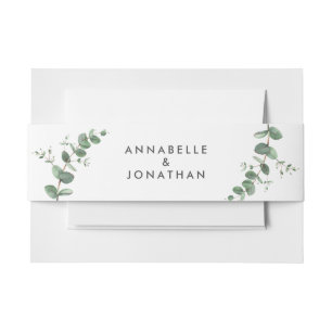 Schön zartes Eukalyptus foliage Hochzeitsklau Einladungsbanderole