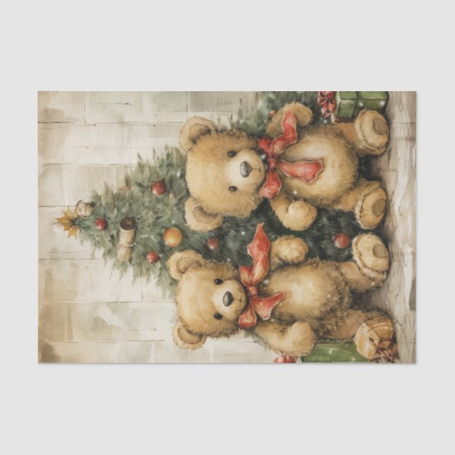 Schön zauberhafte Weihnachtsbären Seidenpapier (Vorderseite)