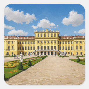 Schönbrunn Palace Wien Österreich Reisen Quadratischer Aufkleber