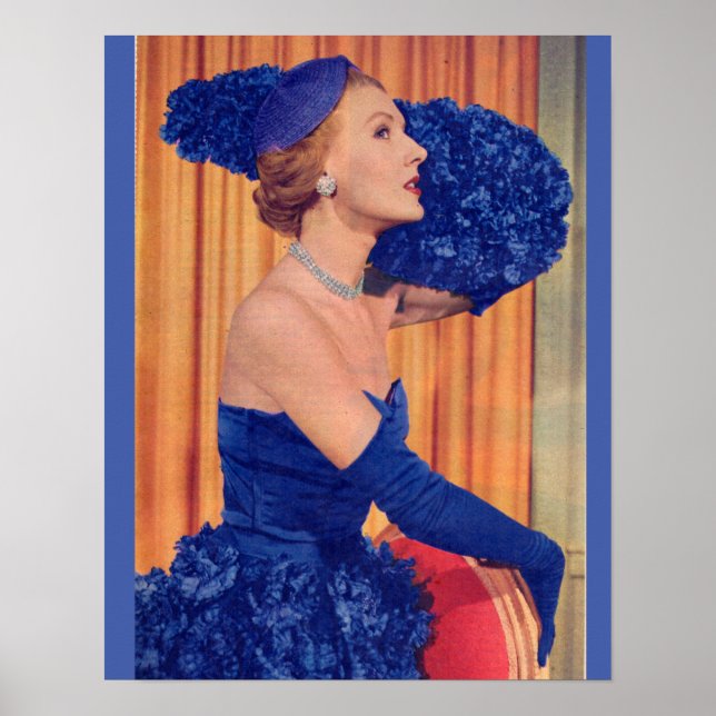 Schöne 1950er Jahre in blau Poster (Vorne)
