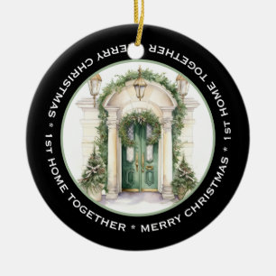 SCHÖNE 1. ZUHAUSE ZUSAMMEN, GRÜNE TÜR KERAMIK ORNAMENT