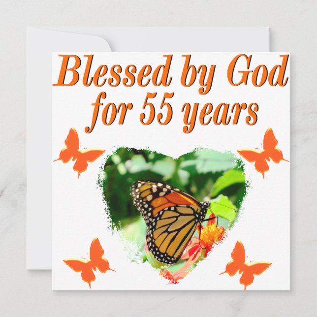 SCHÖNE 55. GEBURTSTAG BUTTERFLY KARTE (Vorderseite)