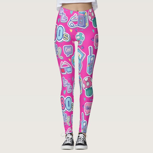Schöne 80er Leggings Design Muster (Vorderseite)