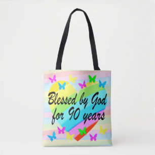 SCHÖNE 90. GEBURTSTAGSSCHMESSINGS TOTE BAG TASCHE