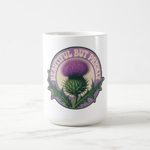 Schöne aber stachelige Vintage-Distel Kaffeetasse
