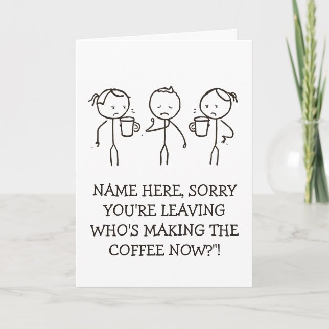Schöne Abschiedsgeschenk-Karte für Kaffeeliebhaber Karte (Vorderseite)