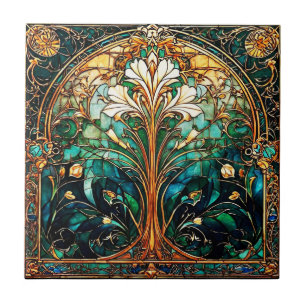Schöne abstrakte Art Deco Nouveau Keramikfliese