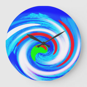 Schöne abstrakte blaue Kunst Große Wanduhr
