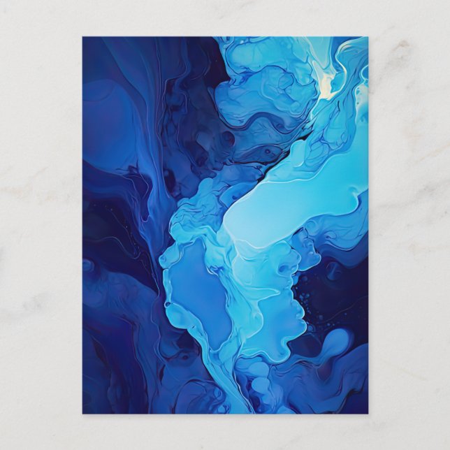 Schöne Abstrakte Blaue Moderne Kunst Postkarte (Vorderseite)