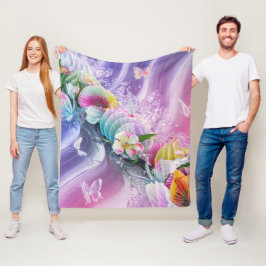 Schöne Abstrakte Blume #10 Fleecedecke