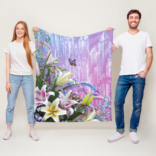 Schöne Abstrakte Blume mit Blumen #5 Fleecedecke (Beispiel)