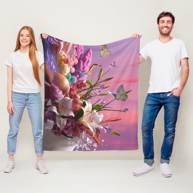 Schöne Abstrakte Blume mit Flora #1 Fleecedecke (Beispiel)