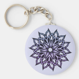 Schöne Abstrakte Blume Violet Schlüsselanhänger