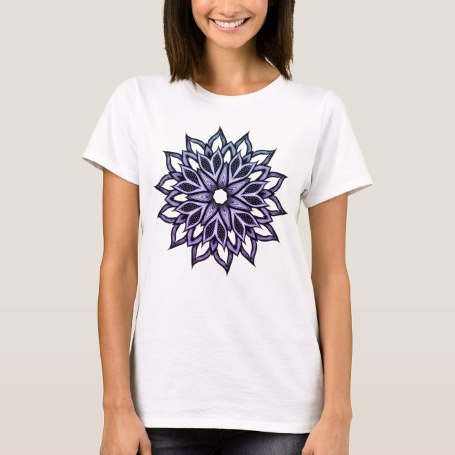 Schöne Abstrakte Blume Violet T-Shirt (Vorderseite)