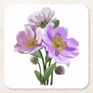 Schöne Abstrakte Blumenskizze Untersetzer Set