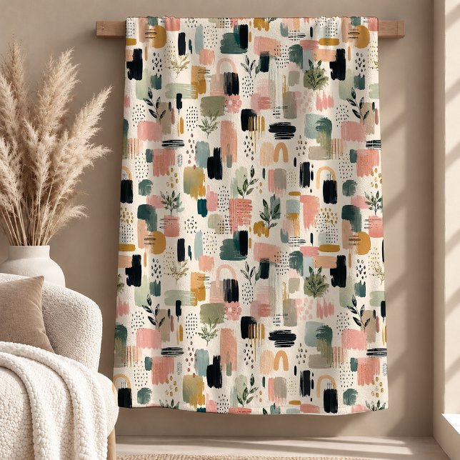 Schöne abstrakte Boho-Regenbogen-Blumen-Decke Fleecedecke (Beautiful Abstract Boho Rainbow Floral Blanket)