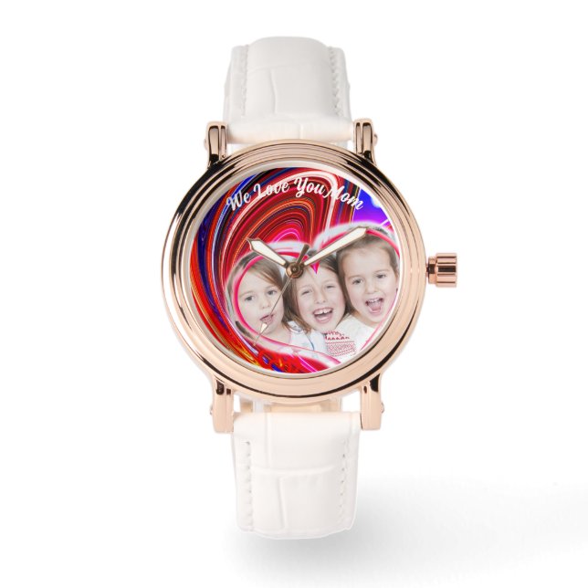 Schöne Abstrakte Elegante Rose Armbanduhr (Vorderseite)